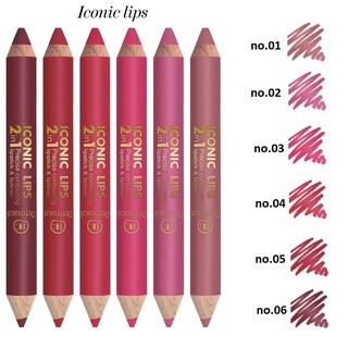 Son môi & Kẻ viền môi Dermacol 2 in 1 Iconic Lips 13g