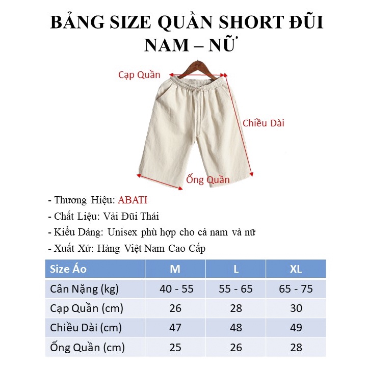 Quần short đũi nam thời trang hàn quốc mặc nhà dạo phố vải đũi thái mềm mịn thoáng mát cao cấp dày dặn ABATI