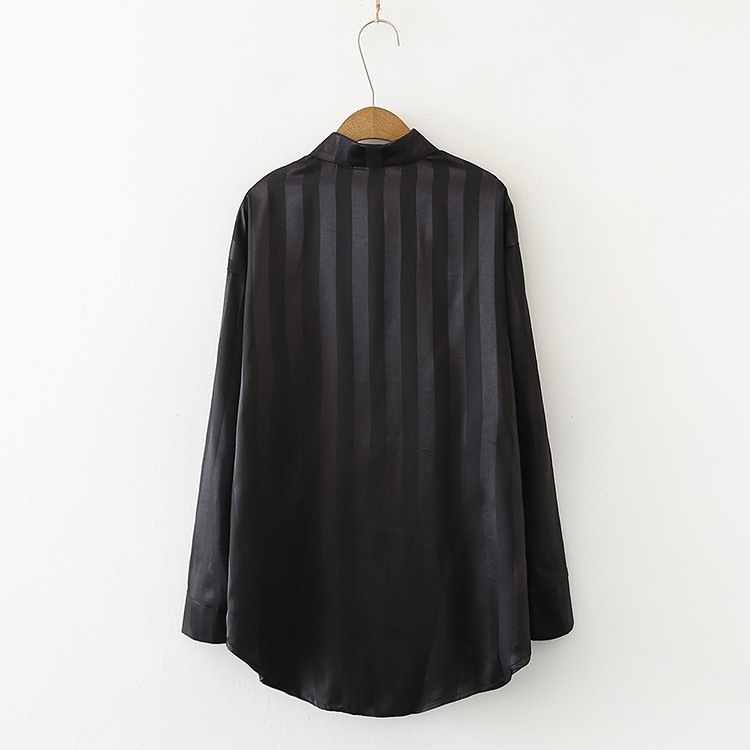 Áo Sơ Mi Tay Dài Hoạ Tiết Kẻ Sọc Phong Cách Phương Tây Thanh Lịch Thời Trang Cho Phụ Nữ