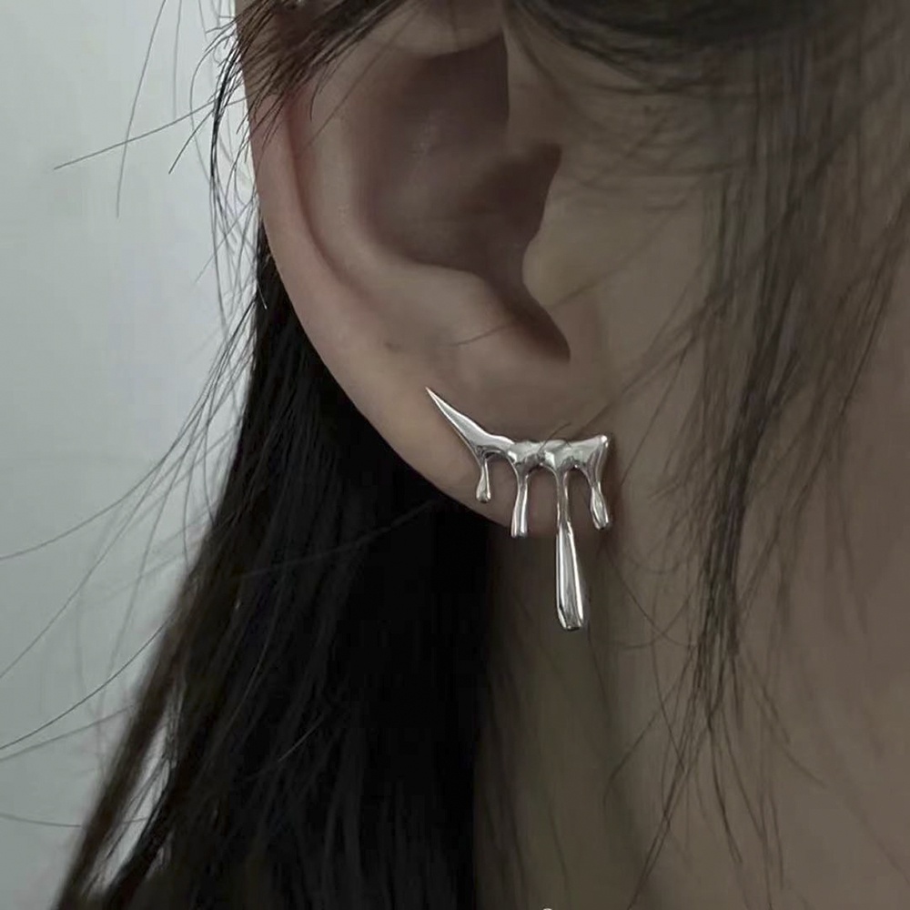 Cod Qipin Khuyên Tai Dạng Lỏng Hình Giọt Nước Kiểu Punk Cổ Điển Cho Nam Và Nữ
