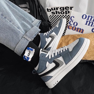 Giày thể thao nam cao cổ cao cấp đế bằng buộc dây đi học đi chơi thoáng khí, Giày nam BIMOTA43