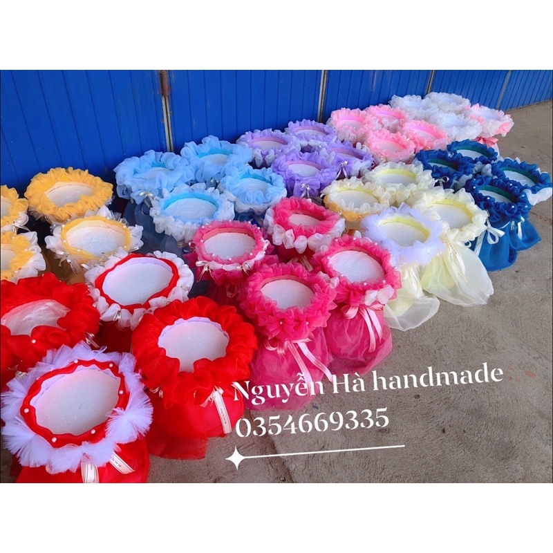 Cốt voan tròn cắm hoa sáp 30 bông