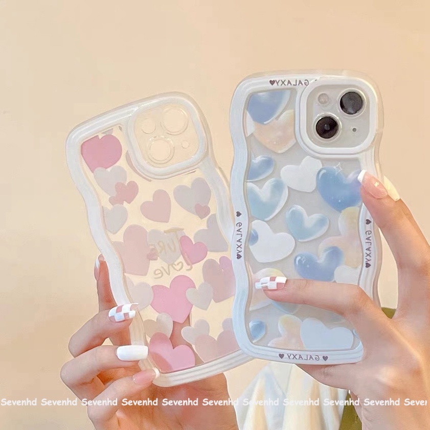 Ốp Điện Thoại Mềm Họa Tiết Trái Tim Màu Xanh Dương Cho iPhone Xs Max Xr X 7 8 6 6s Plus