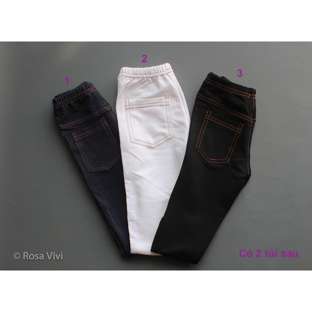 Quần legging giả jean Rosa Vivi có túi trẻ em size 1-10