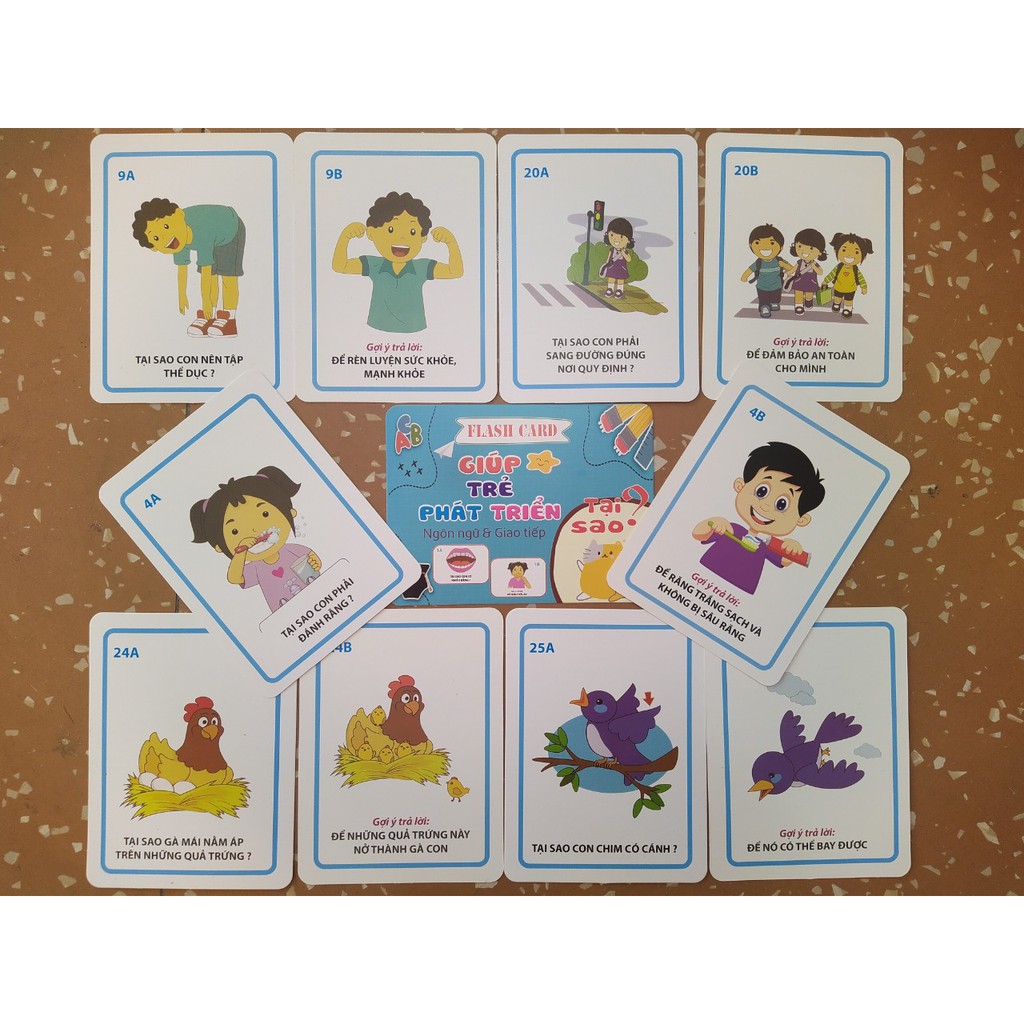 Thẻ Học Thông Minh Bộ 300 Flashcard Loại to Giúp Bé Phát Triển Ngôn Ngữ Giao Tiếp 5 Chủ Đề