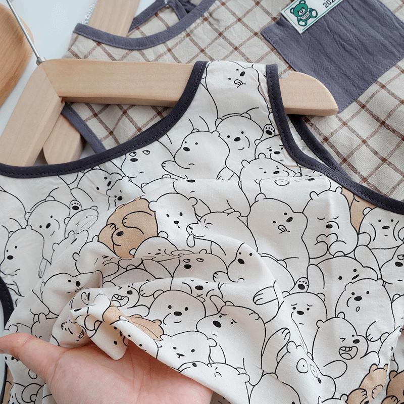 Set Áo Thun Ba Lỗ + Quần Short Họa Tiết Hoạt Hình Cho Bé Trai