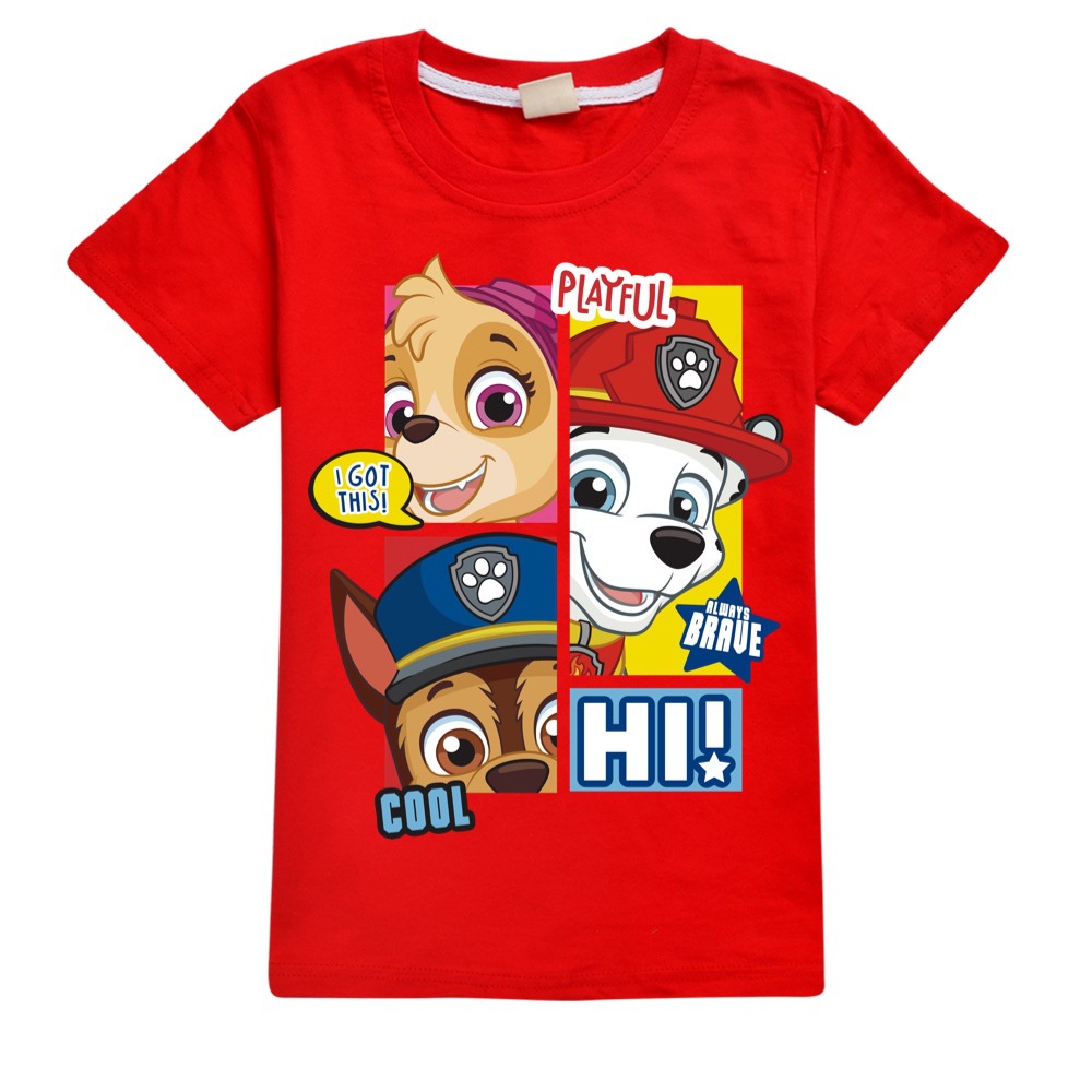 Áo thun cho bé trai in hình Paw patrol Đội chó cứu hộ dễ thương kute, chất liệu cotton mềm mịn thoáng mát NTShirt