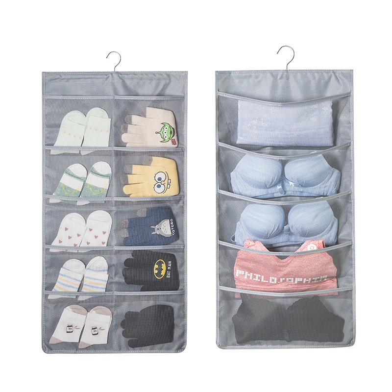 Underwear Storage Hanging Bag Wardrobe Socks Underwear Organizing Bag Wall Mounted Oxford Cloth Double Sided Storage Bra storage bag