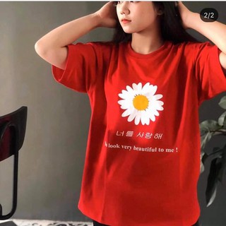 AT38 - Áo Thun cotton freesize nam nữ mẫu hoa cúc PEACEMINUSONE IN TRƯỚC