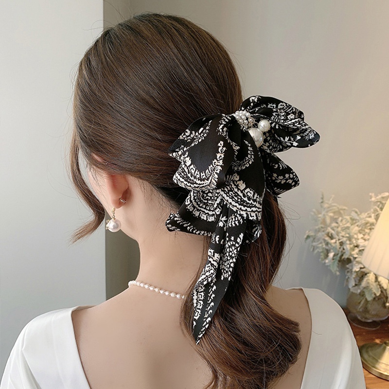 Kẹp Tóc Hình Nơ Đính Ngọc Trai Lớn Phong Cách Nhật Hàn Độc Đáo Thời Trang Mùa Xuân Cho Nữ