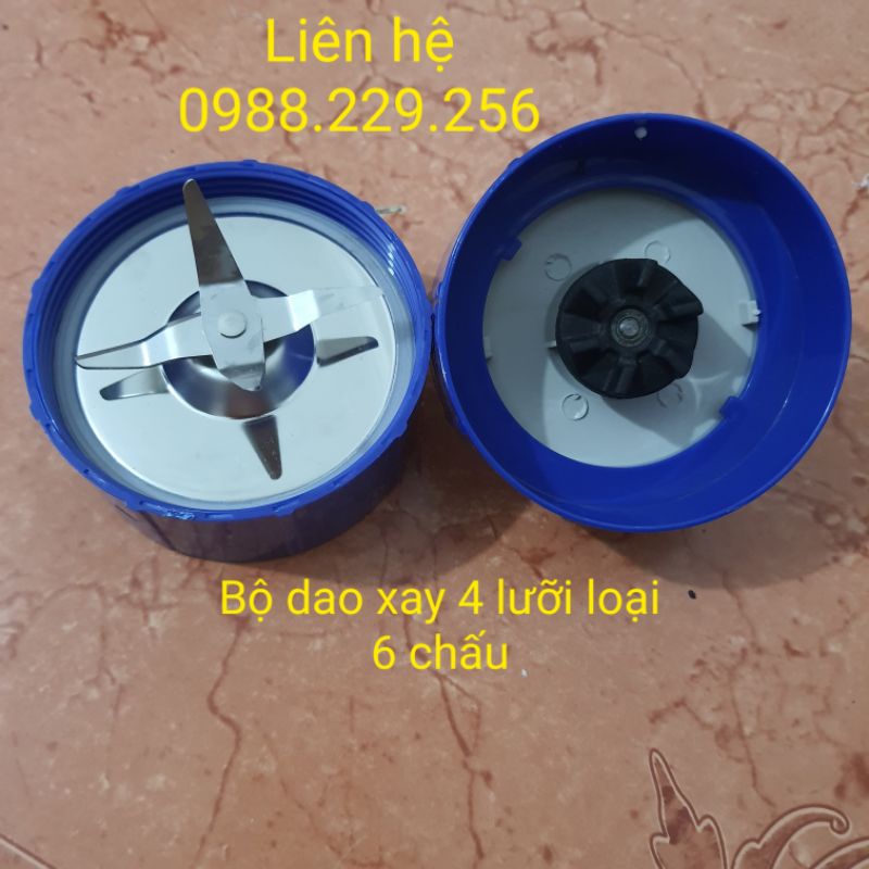 Bộ dao 4 lưỡi, bộ dao 2 lưỡi máy xay loại 6 chấu
