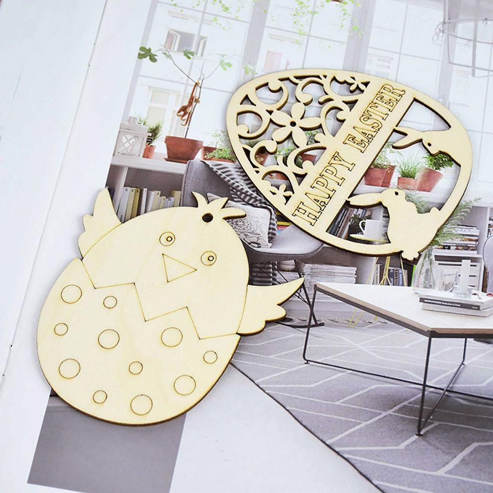 YIYU Đồ Trang Trí Bằng Gỗ Hình Trứng Phục Sinh Độc Đáo