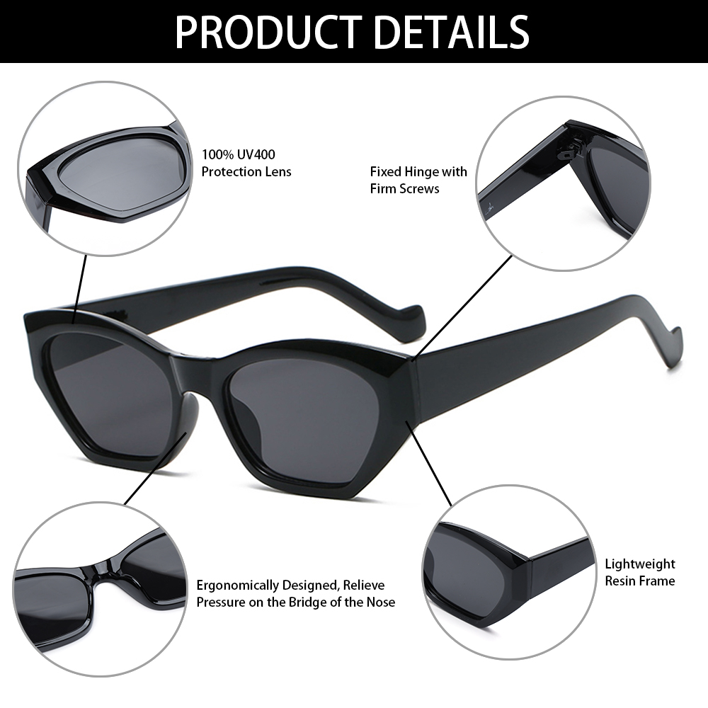 Kính Mát Hình Chữ Nhật Chống Tia Uv 400 90s Phong Cách Retro Cho Nam Và Nữ