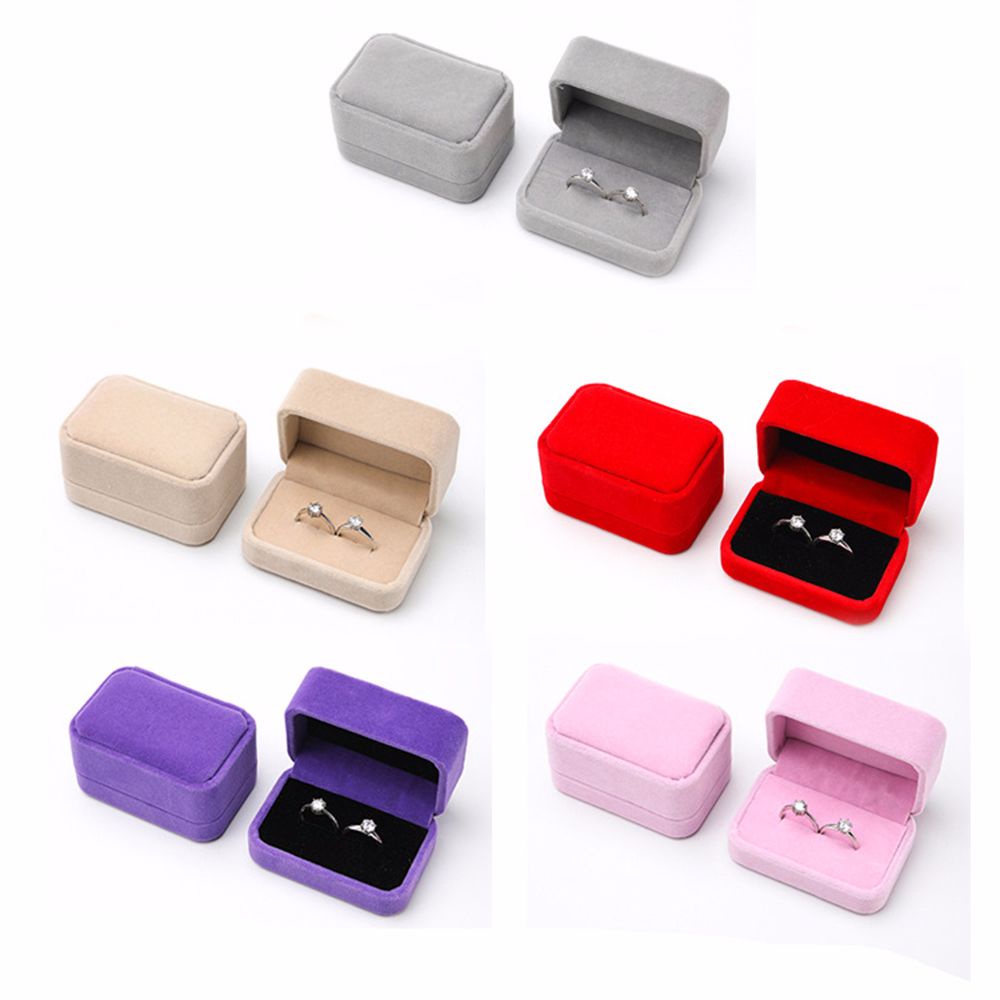 Hộp Đựng Trang Sức Bằng Vải Nhung Sang Trọng Chất Lượng Cao Nhiều Màu Sắc