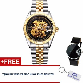 Đồng Hồ Nam Tevise 83KCN91B Cơ Dây Thép (Có 4 Màu: Vàng Đen, Trắng Vàng, Vàng, Trắng Đen )+ Tặng đồng hồ WMG và móc khoá