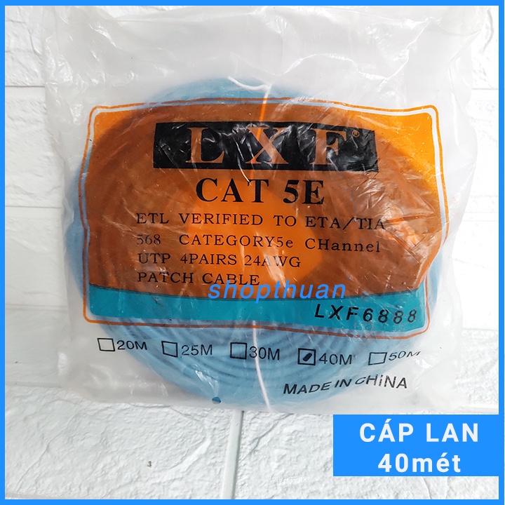 Cáp mạng LAN bấm sẵn 2 đầu RJ45 dài 40m - Cáp internet
