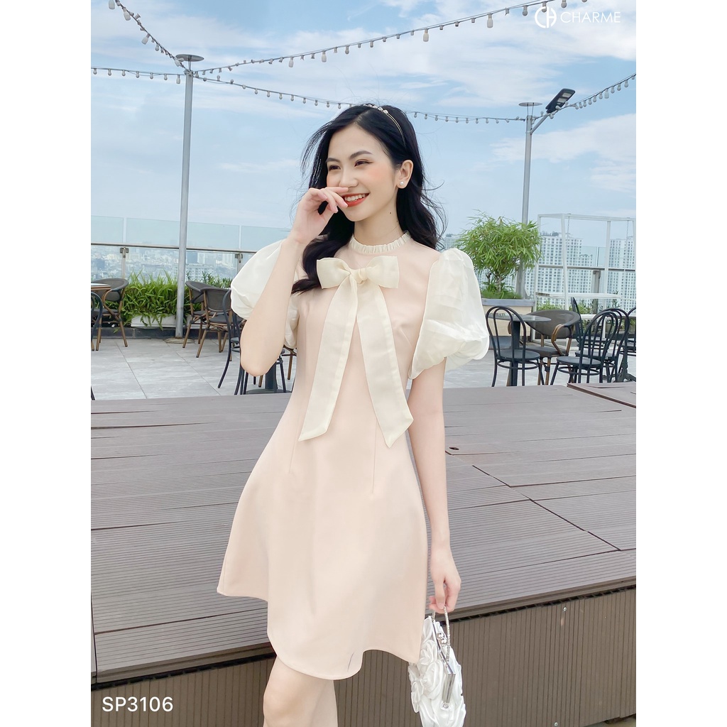Váy nữ dáng chữ A tay tơ Charme 3106