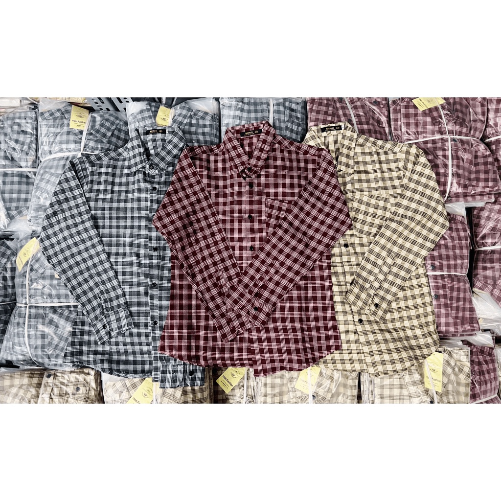 (HCM) ÁO SƠ MI CARO TAY DÀI TÔN DÁNG CHUẨN CHO CÁC ANH EM THỜI TRANG MỚI KME FASHION