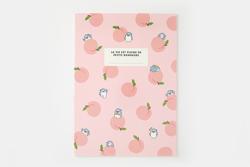 Tập Ghi Chú ARTBOX Hàn Quốc In Hình Quả Đào Mọng Hồng Và Cá Voi