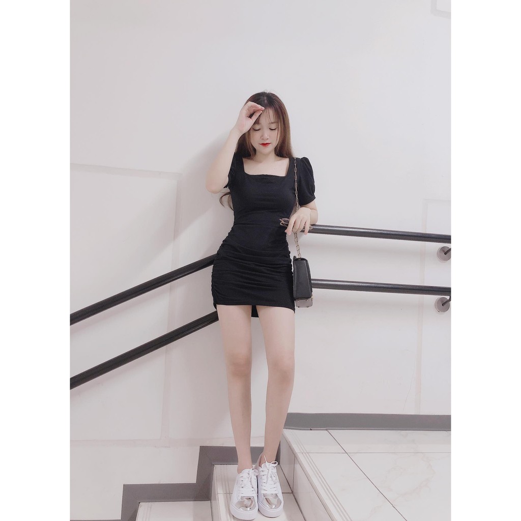 Đầm Body Tay Phồng Cổ Vuông | BigBuy360 - bigbuy360.vn