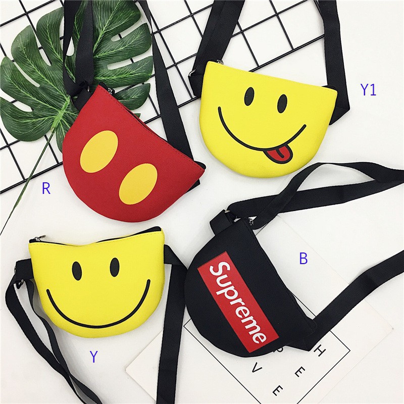 Túi da PU đeo chéo in họa tiết hoạt hình đáng yêu cho bé gái