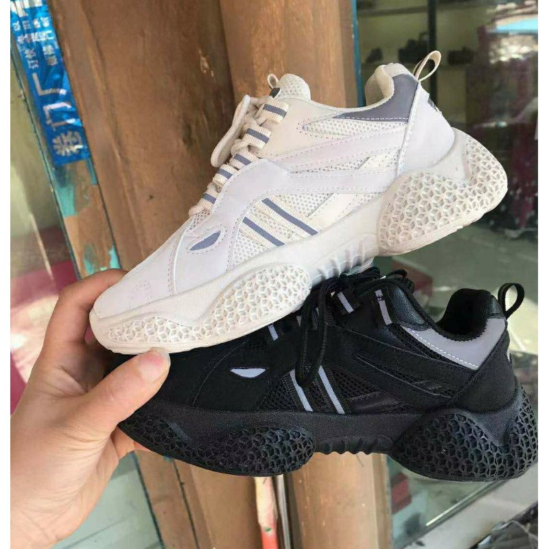 giày thể thao nữ ulzzang kiểu dáng sneaker đế tổ ong viền phản quang mã HV07 | BigBuy360 - bigbuy360.vn