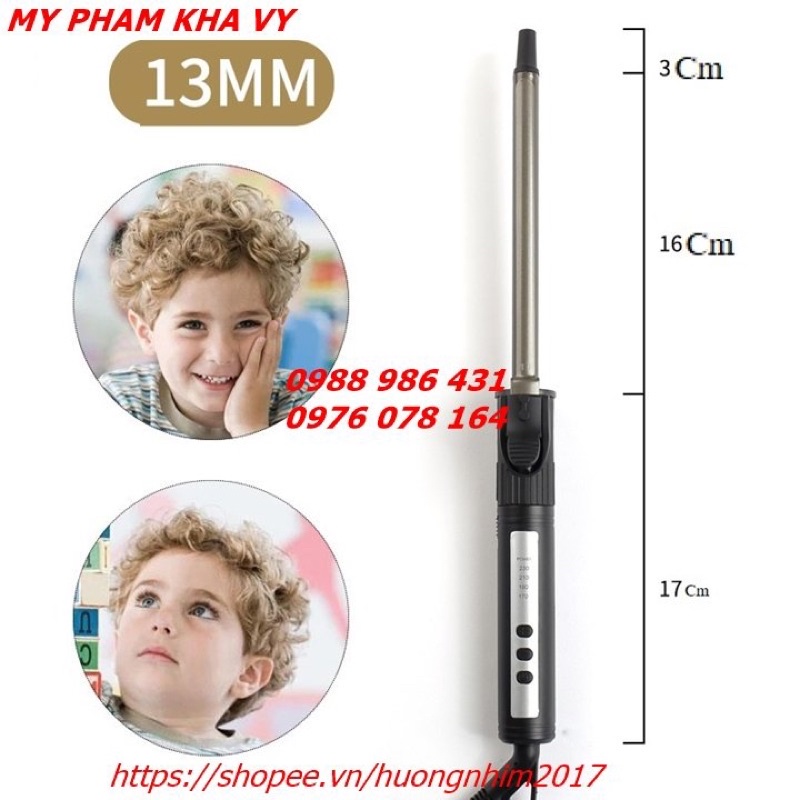 Máy uốn xoăn sóng hàn quốc, Máy uốn xoăn giả phi 9mm 13mm 16mm 19mm 22mm 25mm 28mm 32mm 38mm chuyên salon