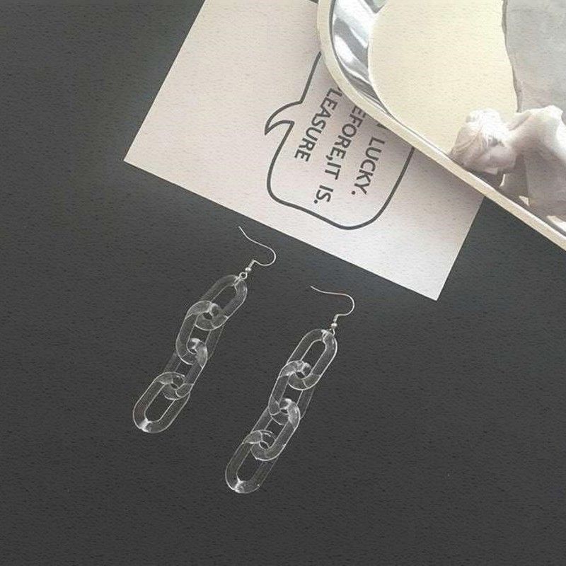Bông Tai Dáng Dài Dạng Dây Xích Bằng Acrylic Cá Tính Hợp Thời Trang