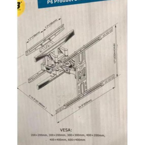 Gía Khung Treo Tivi North Bayou NB-P6 Xoay Đa Năng 45– 75 inch - HÀNG CHÍNH HÃNG