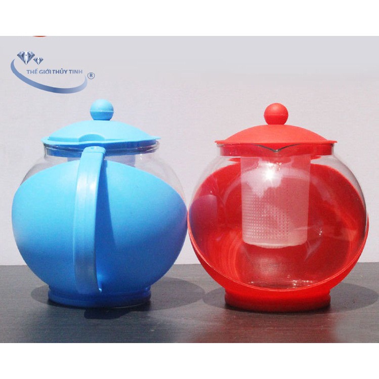 FREESHIP TOÀN QUỐC 99K - Bình Trà Thủy Tinh (Ấm Trà) Có Lõi Lọc 1250ML - Màu Ngẫu Nhiên