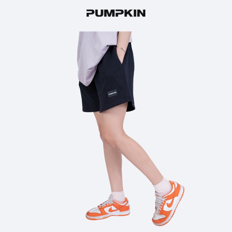 Quần short PUMPKIN nỉ chân cua unisex gắn logo basic dành cho nam và nữ phong cách Local Brand