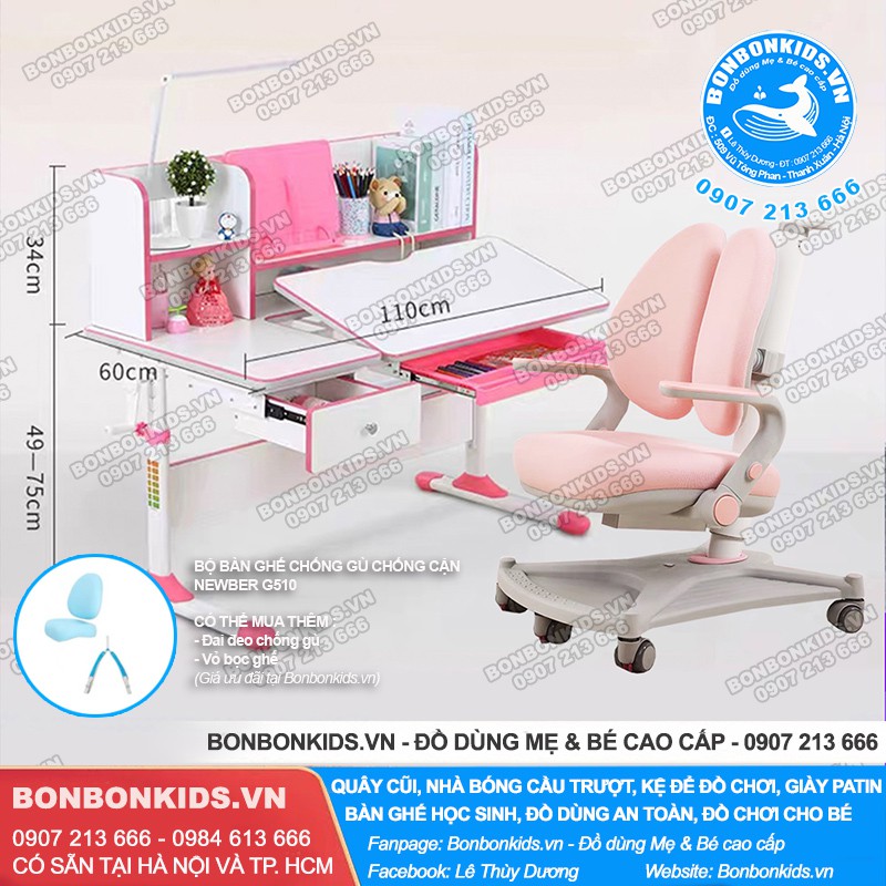 Ghế Học Sinh Chống Gù Cận Newber G510 ( Full tay vịn gập, ghế 2 lưng cao cấp) | BigBuy360 - bigbuy360.vn
