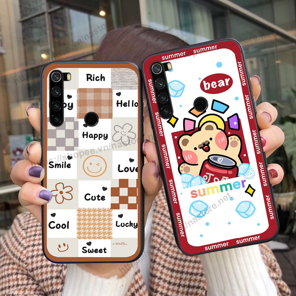 Ốp lưng Xiaomi Redmi Note 8 / Note 8 Pro trái tim gấu cute thể thao cá tính, giá rẻ