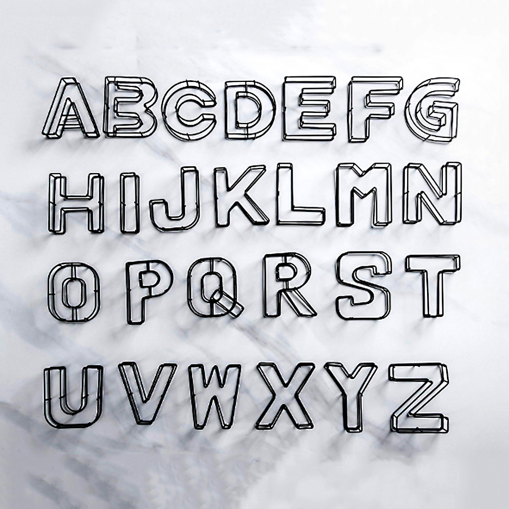 Bảng Kim Loại Chữ Cái Trang Trí Nội Thất