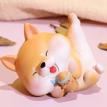 Mô hình cún Bingo chó Shiba tài lộc may mắn dễ thương trang trí để bàn, làm việc, taplo ô tô, quà tặng