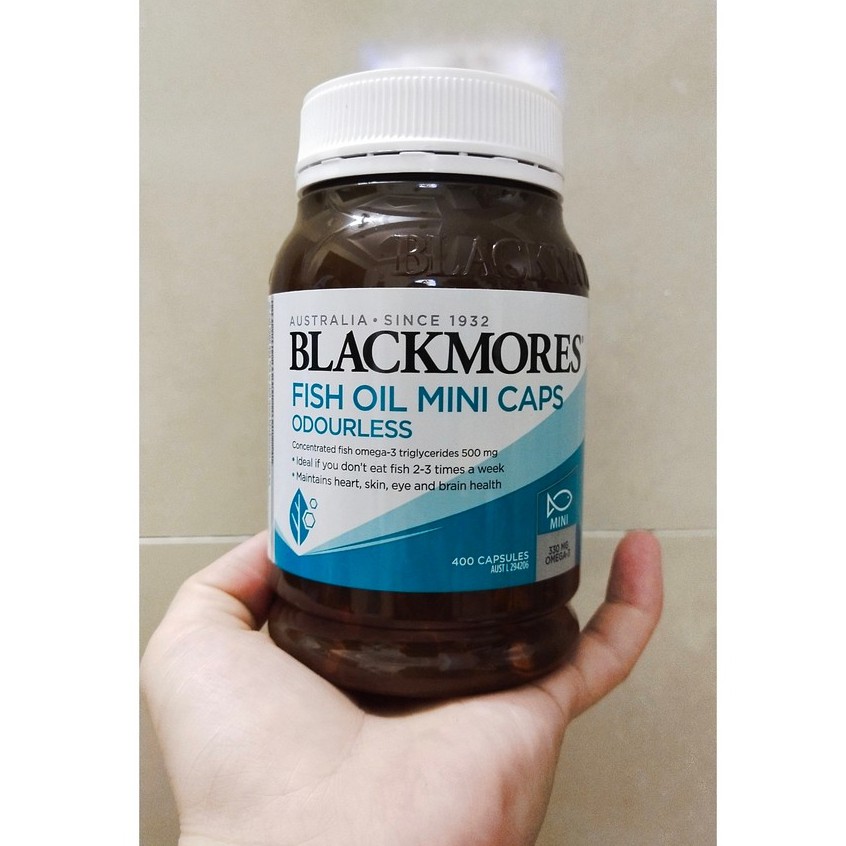((MẪU MỚI)-Dầu Cá Không Mùi Blackmores Odourless Fish Oil Mini Capsules 400 viên date xa | BigBuy360 - bigbuy360.vn