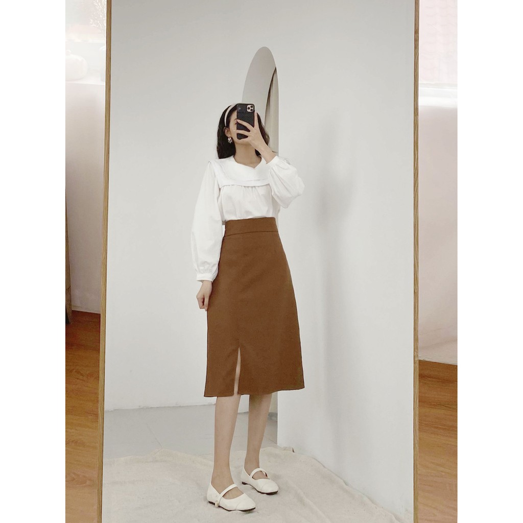 [Mã WABRLOW5 giảm 15% đơn 300K] Chân váy kaki dài LYRA cạp cao nhã nhặn nữ tính - VSYCD0012 | BigBuy360 - bigbuy360.vn
