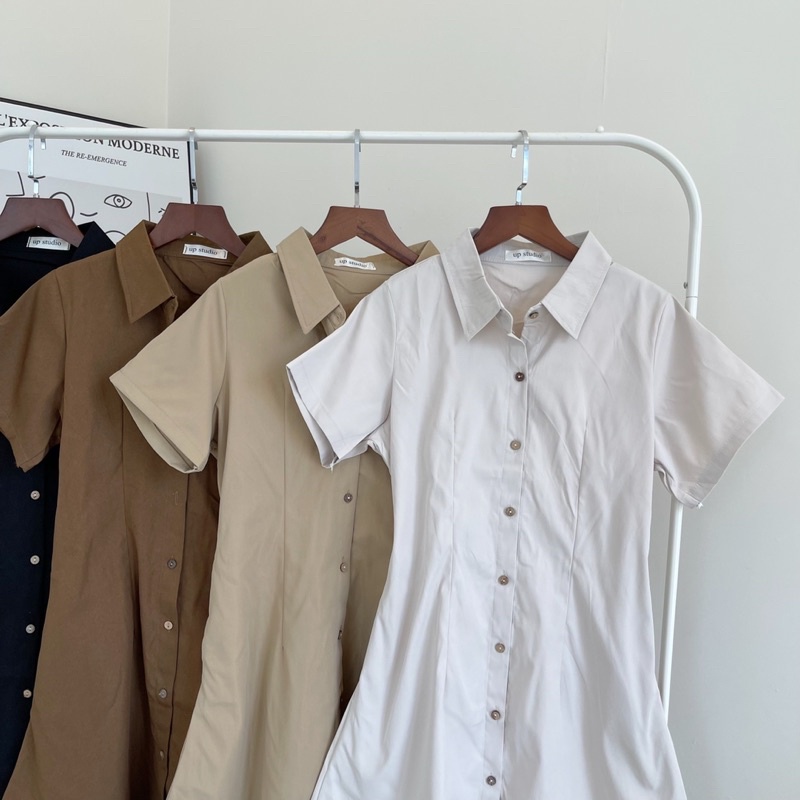 Đầm Polo Trơn Basic Sau Lưng Có Chun Co Giãn