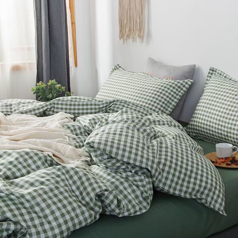 Bộ vỏ chăn ga gối 4 món Cotton Poly các mẫu kẻ caro