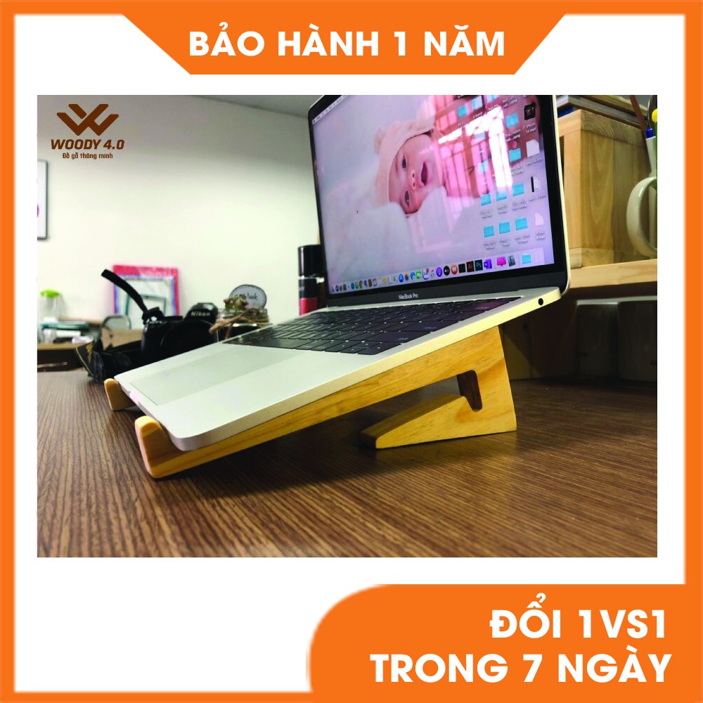 Kệ laptop, Giá đỡ laptop Size M bằng gỗ tự nhiên tiện dụng, bền đẹp