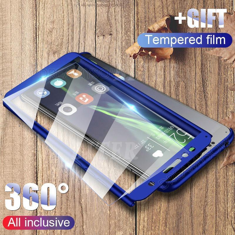 Ốp điện thoại kính cường lực bảo vệ toàn diện 360 độ cho XIAOMI Redmi 4X 4A 5 Plus Redmi Note 5 Pro Note 5A