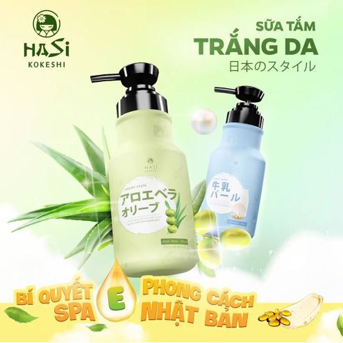 Sữa Tắm Dưỡng Ẩm, Trắng Da Hasi White &amp; Pure Spa Shower Milk