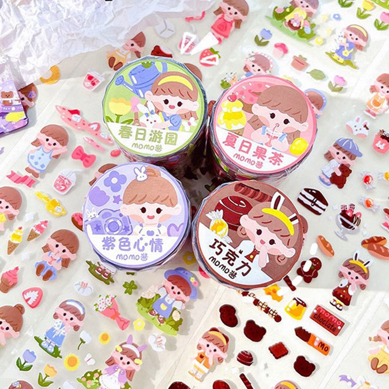 Cuộn Băng Dính Washi Họa Tiết Hoa Trang Trí Gói Quà