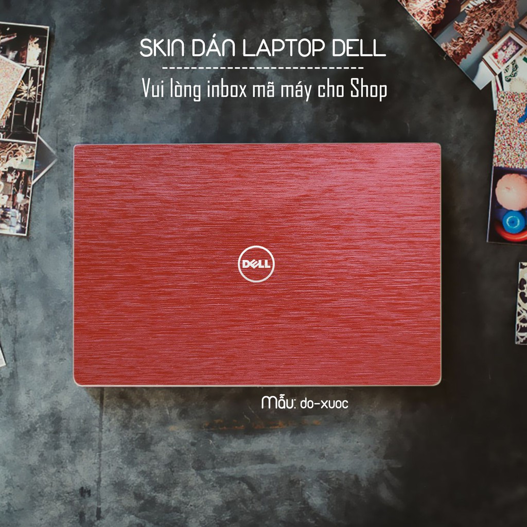 Skin dán Laptop Dell màu Chrome đỏ xước (inbox mã máy cho Shop)