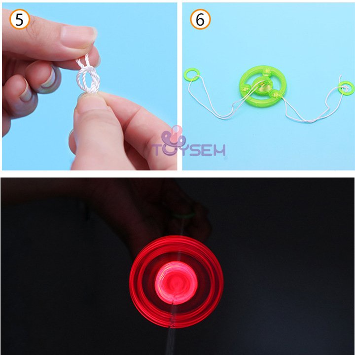 Đồ chơi con quay bằng nhựa kèm dây có đèn led phát sáng - Quà tặng sinh nhật cho bé
