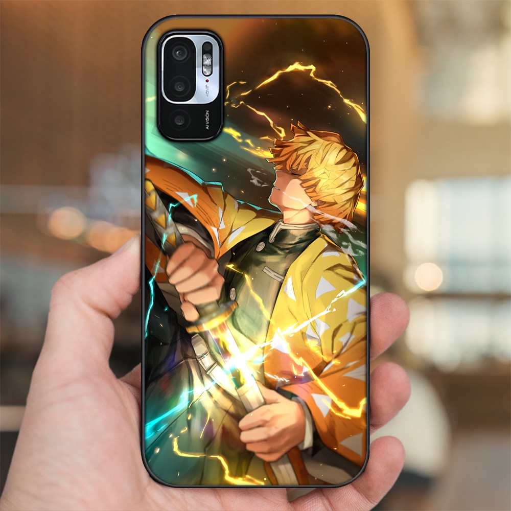 Ốp lưng Xiaomi Redmi Note 10 5G viền đen in hình Zenitsu Kimetsu no Yaiba