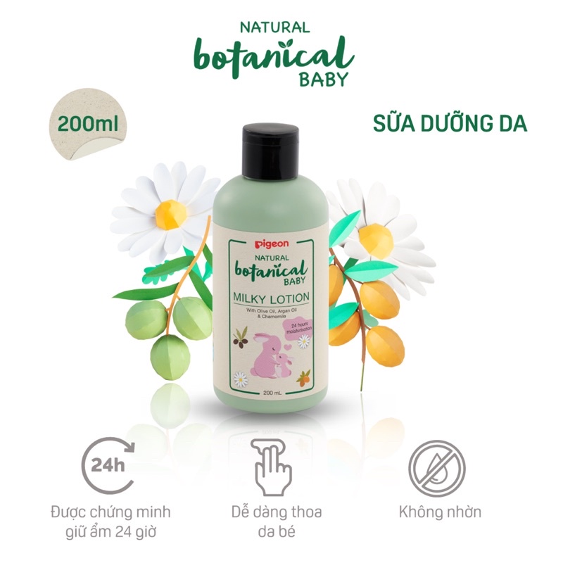 Sữa Dưỡng Da Ban Đêm Cho Bé Pigeon Natural Botanical 200ml