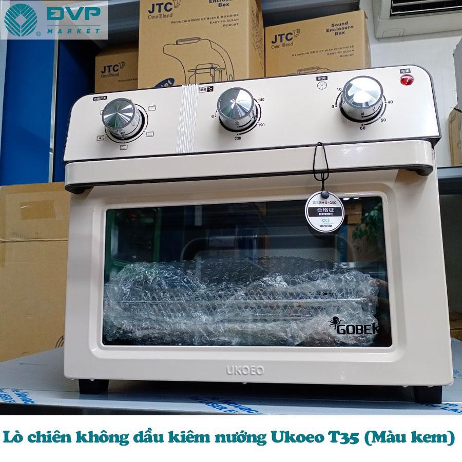 Lò chiên không dầu kiêm nướng Ukoeo T25 (Màu kem)