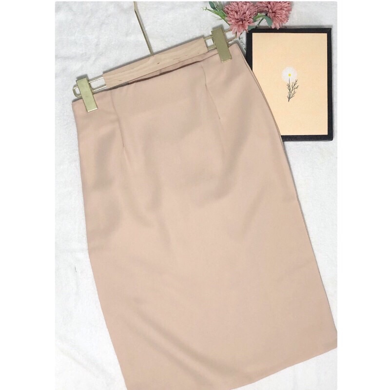 Chân váy dài qua gối xẻ tà công sở, Chân váy dài dập ly lưng cao dáng bút chì – (CV02) | BigBuy360 - bigbuy360.vn