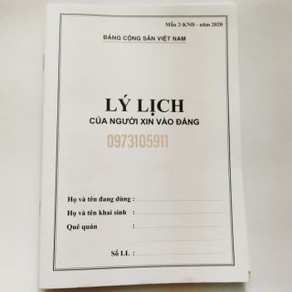 Set 5 quyển lý lịch của người xin vào đảng mẫu 2-knd